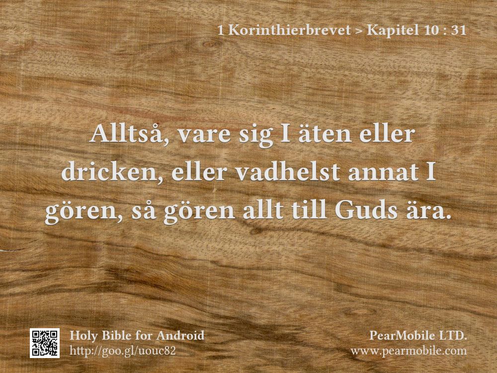 1 Korinthierbrevet, Kapitel 10:31